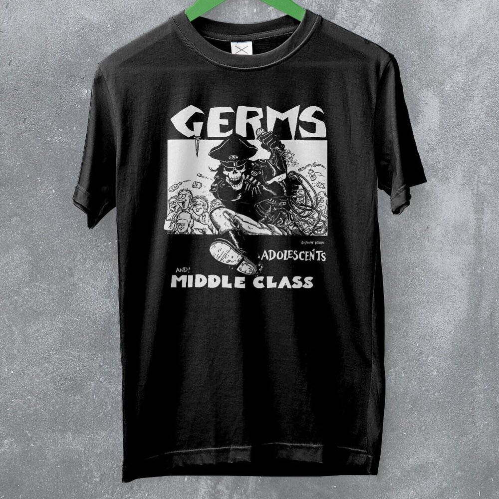 Germs Adolescents Punk Rock Concert Hardcore 80s Music Band Graphic T-Shirt 103